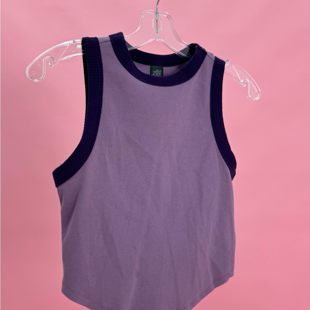 Wild Fable Purple Fitted Crop Tank Top